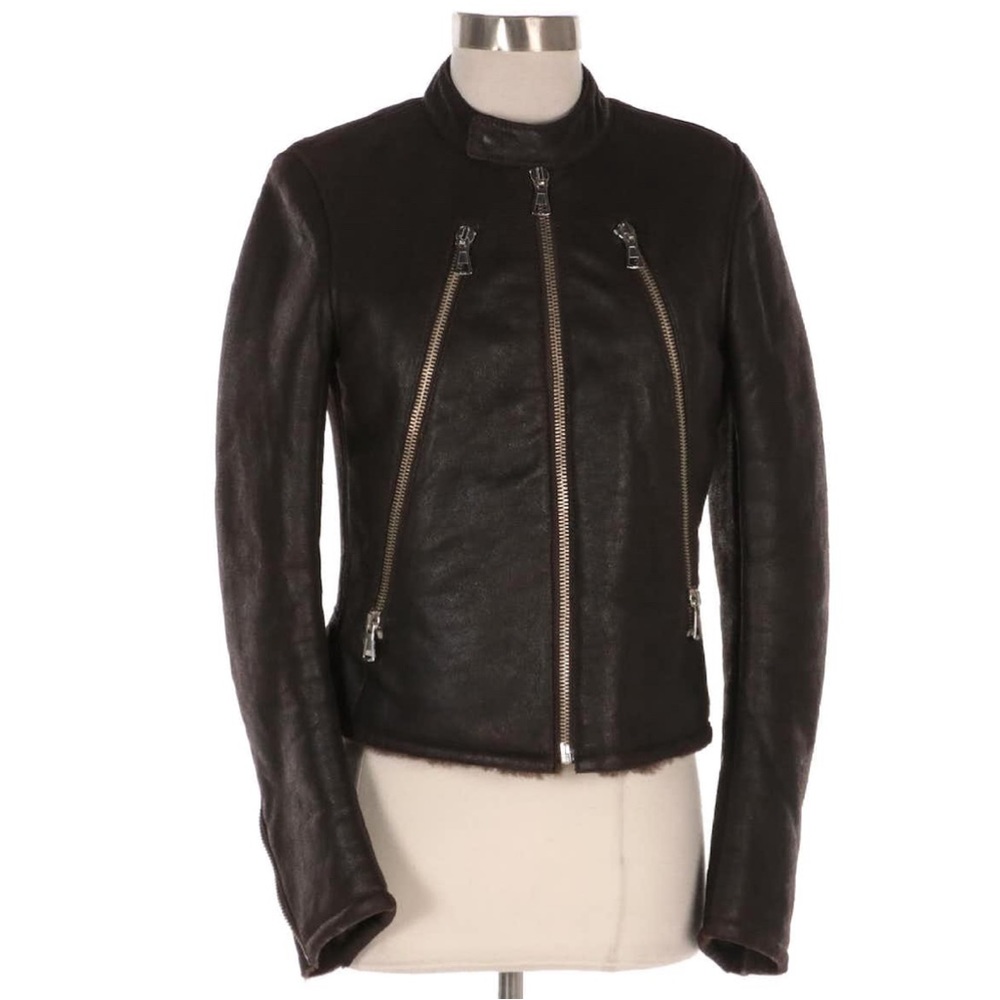 Maison Margiela Garderobe Sherpa Lined Leather Jacket